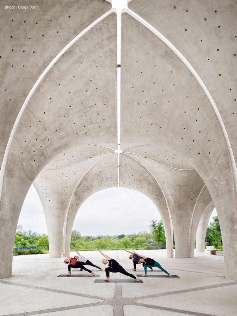 Confluence Park with Yoga Class close up side pose