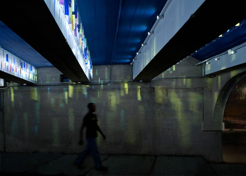 Shimmer Field with pedestrian